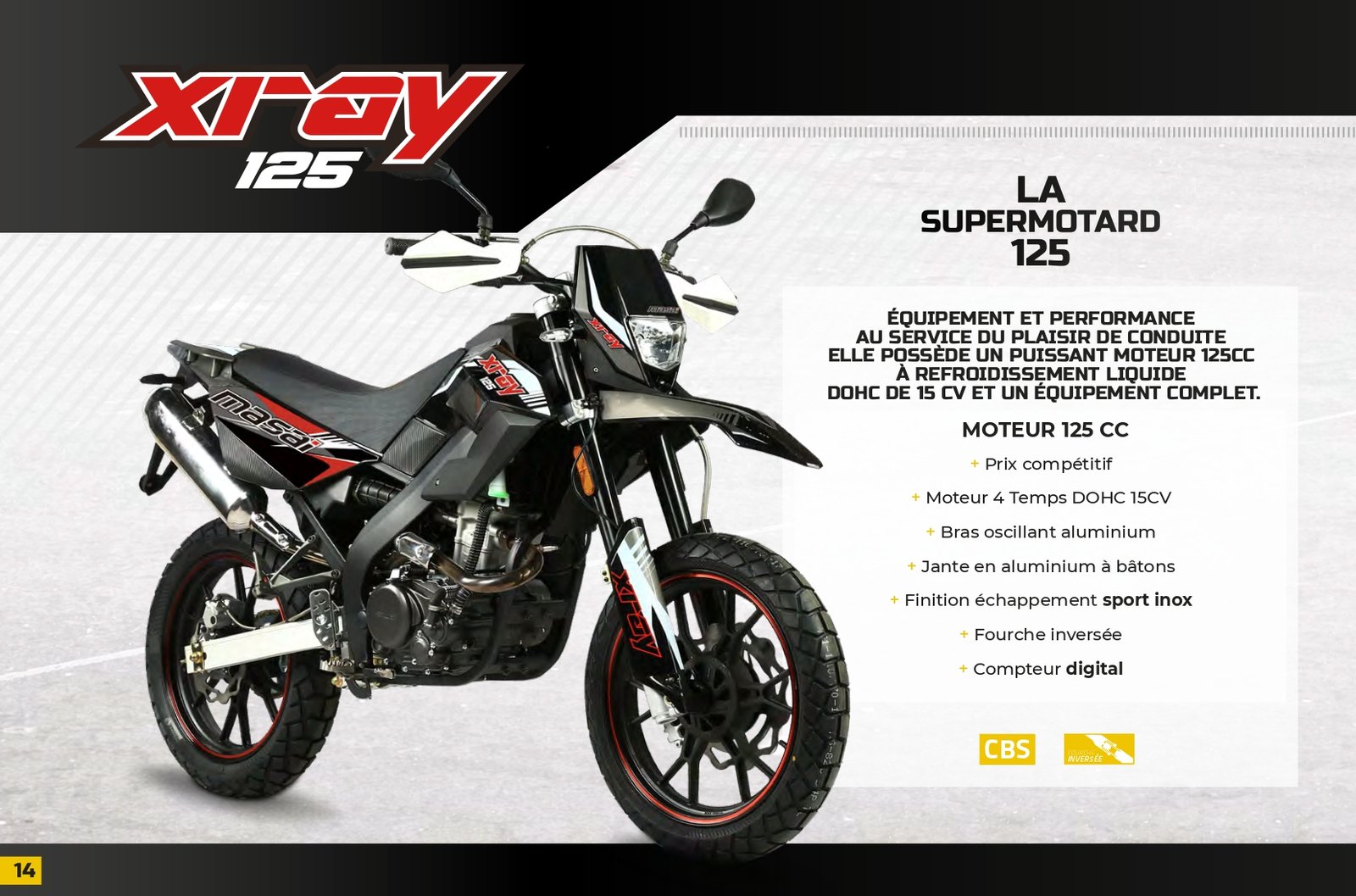 La moto maisai X-ray 125cc Supermotard un choix incomparable à bon prix !