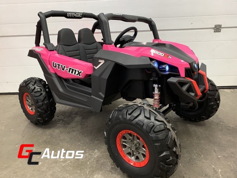 Buggy électrique UTV-MX avec écran tactile MP4 (2 places) - rose