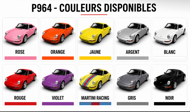 Voiture électrique Porsche 911 (964) XXXL 72V- 2500W Brushless (dès 10 ans) - rouge